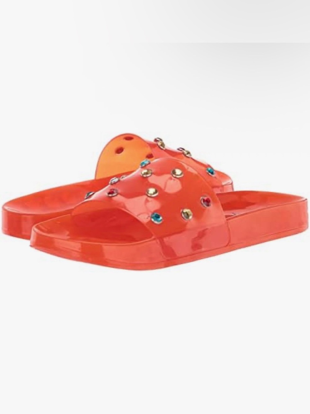 Katy Perry Collections Orange Jeweled Slide Sandals size 6
